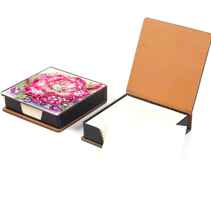 Animals Leather Diamond Art Note Box with 160 Sheets of Paper for DIY Art Craft
