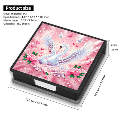 Animals Leather Diamond Art Note Box with 160 Sheets of Paper for DIY Art Craft