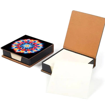Animals Leather Diamond Art Note Box with 160 Sheets of Paper for DIY Art Craft