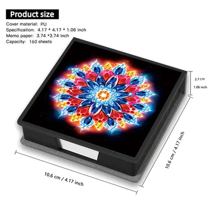 Animals Leather Diamond Art Note Box with 160 Sheets of Paper for DIY Art Craft