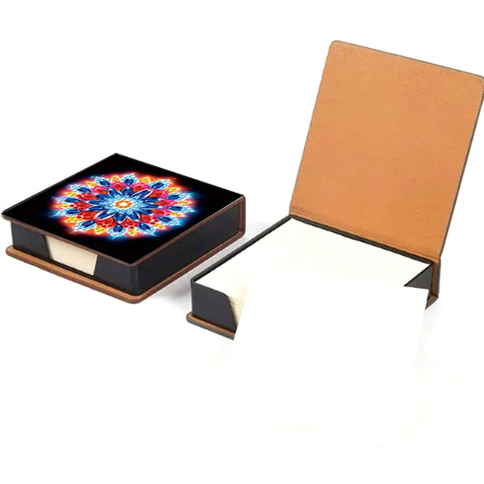 Animals Leather Diamond Art Note Box with 160 Sheets of Paper for DIY Art Craft