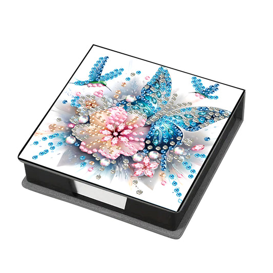 Animals Leather Diamond Art Note Box with 160 Sheets of Paper for DIY Art Craft