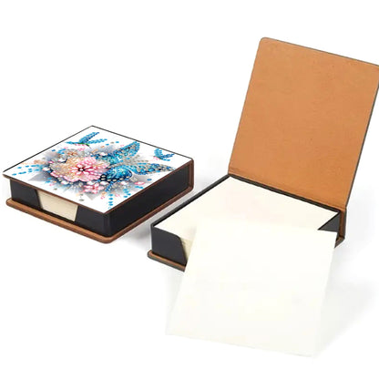 Animals Leather Diamond Art Note Box with 160 Sheets of Paper for DIY Art Craft