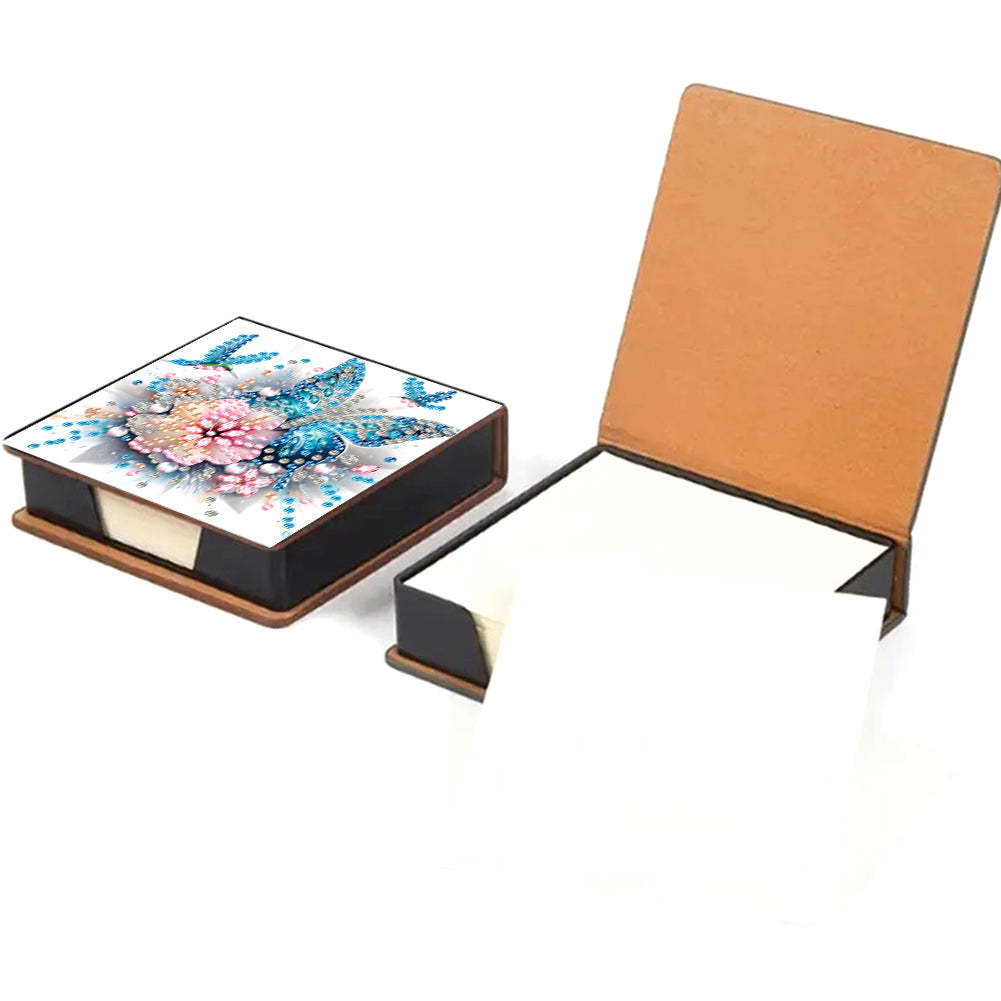 Animals Leather Diamond Art Note Box with 160 Sheets of Paper for DIY Art Craft