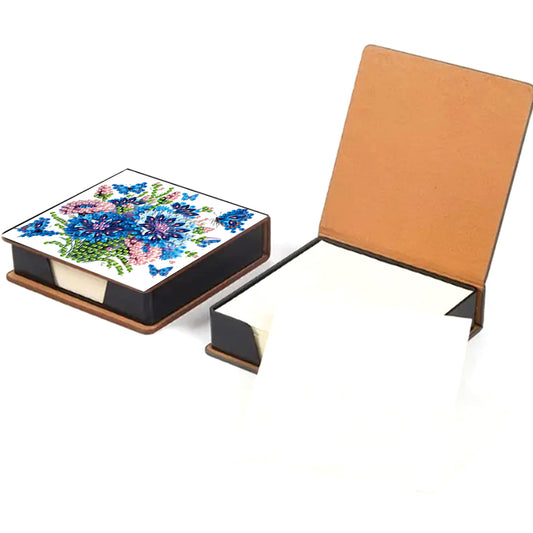 Animals Leather Diamond Art Note Box with 160 Sheets of Paper for DIY Art Craft