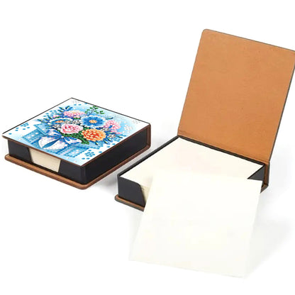 Animals Leather Diamond Art Note Box with 160 Sheets of Paper for DIY Art Craft