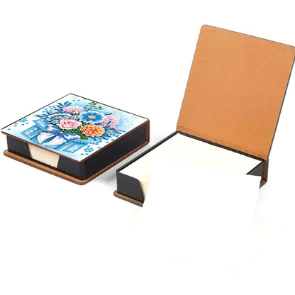 Animals Leather Diamond Art Note Box with 160 Sheets of Paper for DIY Art Craft