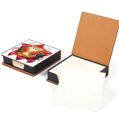 Animals Leather Diamond Art Note Box with 160 Sheets of Paper for DIY Art Craft