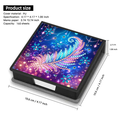 Animals Leather Diamond Art Note Box with 160 Sheets of Paper for DIY Art Craft
