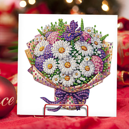 6Pcs Bouquet DIY Diamond Painting Card Diamond Drawing Card for Adults Beginners