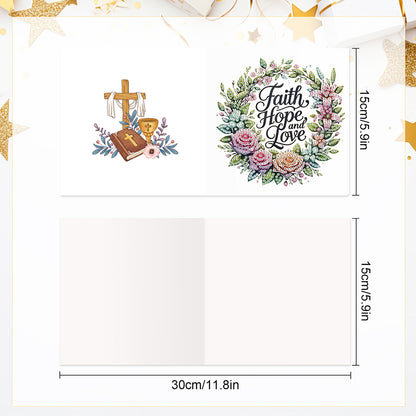 6Pcs Bouquet DIY Diamond Painting Card Diamond Drawing Card for Adults Beginners