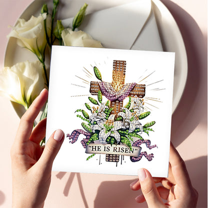 6Pcs Bouquet DIY Diamond Painting Card Diamond Drawing Card for Adults Beginners