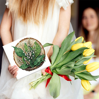 6Pcs Bouquet DIY Diamond Painting Card Diamond Drawing Card for Adults Beginners