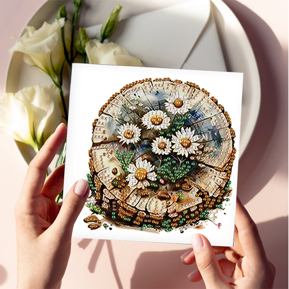 6Pcs Bouquet DIY Diamond Painting Card Diamond Drawing Card for Adults Beginners