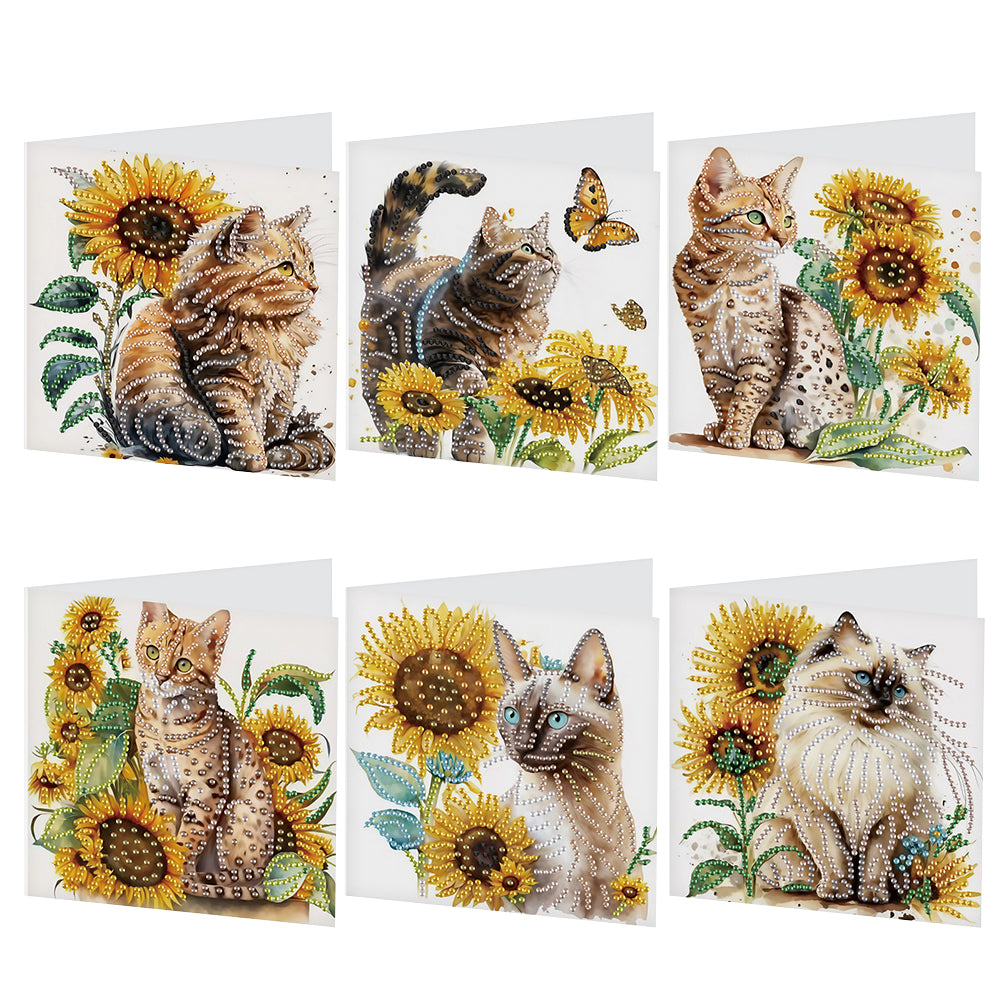 6Pcs Bouquet DIY Diamond Painting Card Diamond Drawing Card for Adults Beginners