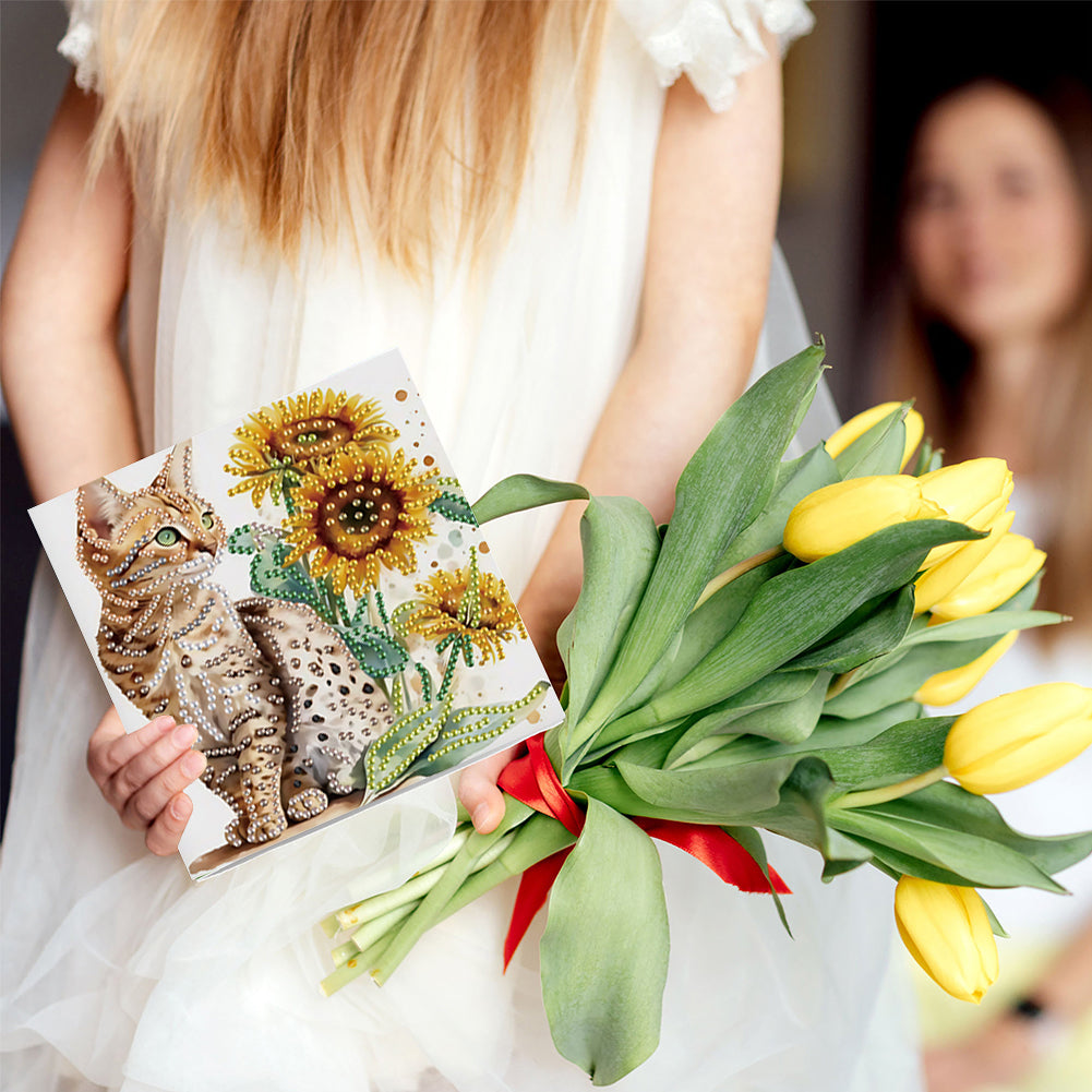 6Pcs Bouquet DIY Diamond Painting Card Diamond Drawing Card for Adults Beginners