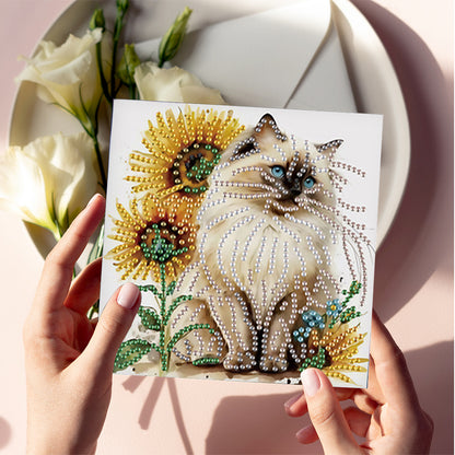 6Pcs Bouquet DIY Diamond Painting Card Diamond Drawing Card for Adults Beginners