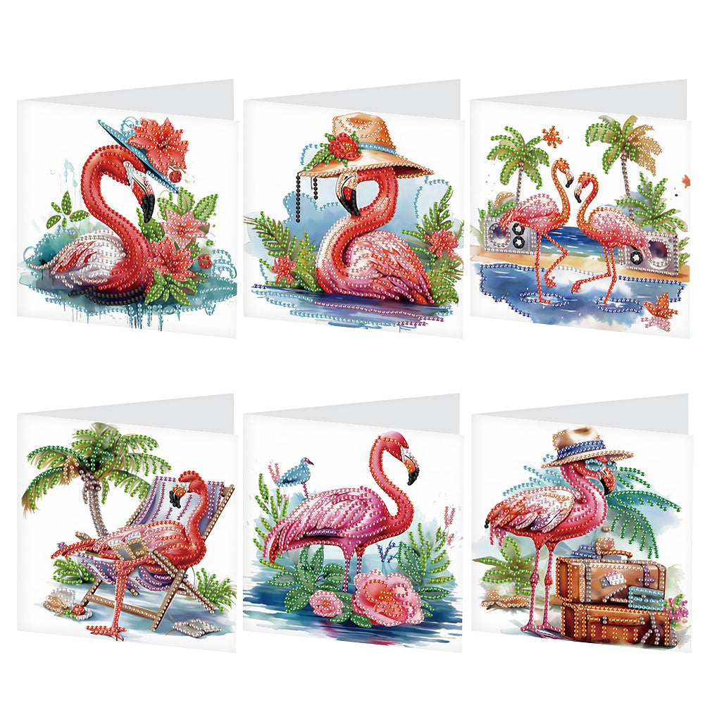 6Pcs Bouquet DIY Diamond Painting Card Diamond Drawing Card for Adults Beginners