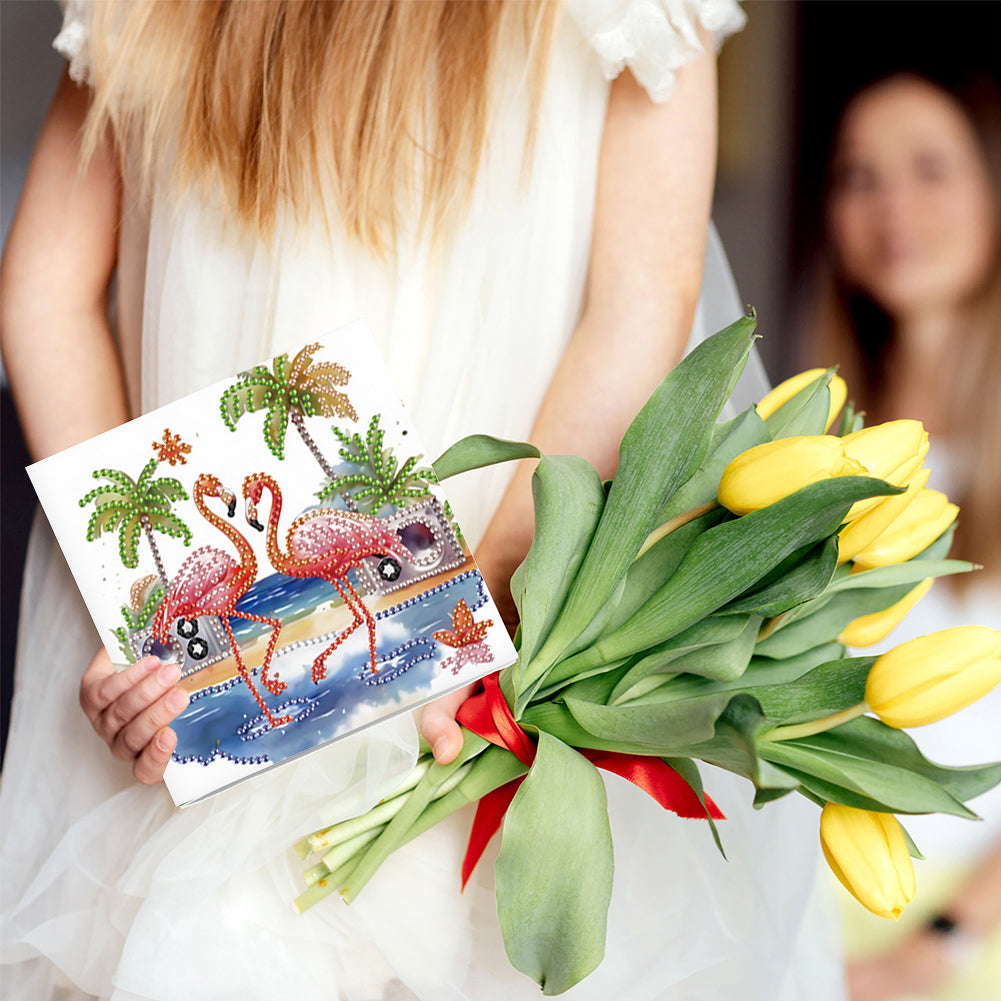 6Pcs Bouquet DIY Diamond Painting Card Diamond Drawing Card for Adults Beginners