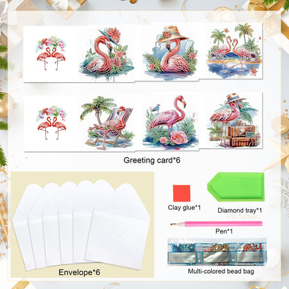 6Pcs Bouquet DIY Diamond Painting Card Diamond Drawing Card for Adults Beginners