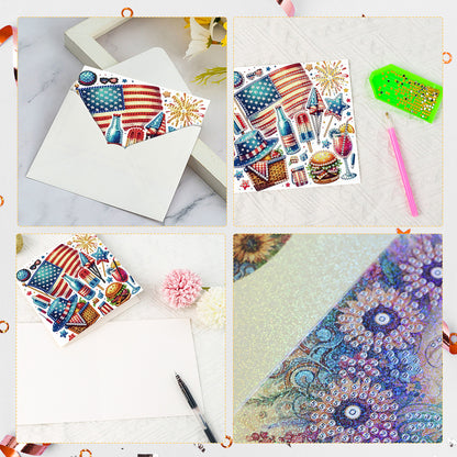 6Pcs Bouquet DIY Diamond Painting Card Diamond Drawing Card for Adults Beginners