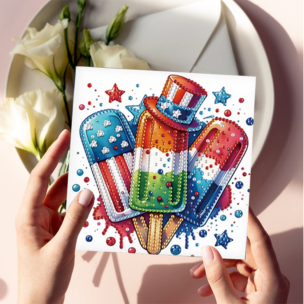 6Pcs Bouquet DIY Diamond Painting Card Diamond Drawing Card for Adults Beginners