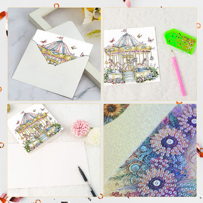 6Pcs Bouquet DIY Diamond Painting Card Diamond Drawing Card for Adults Beginners