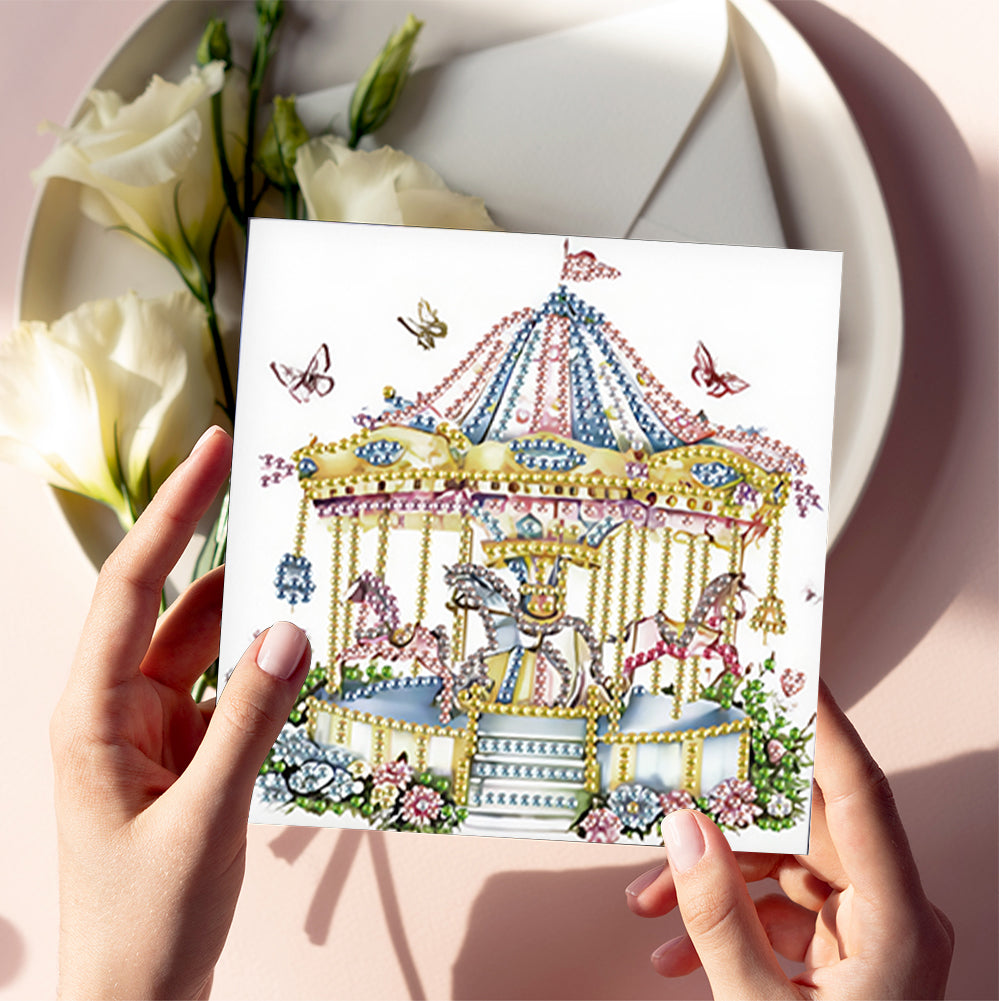 6Pcs Bouquet DIY Diamond Painting Card Diamond Drawing Card for Adults Beginners