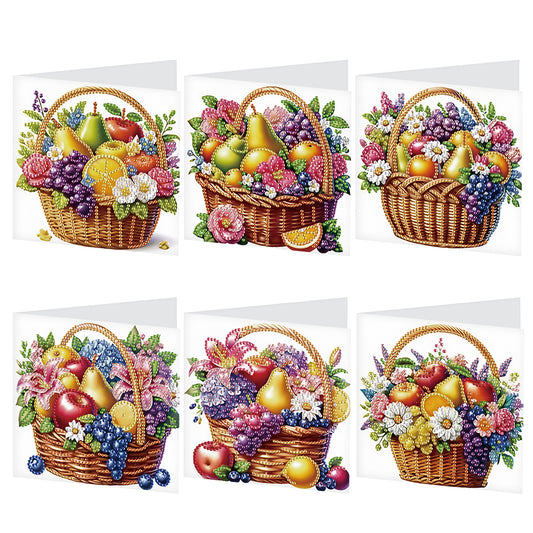 6Pcs Bouquet DIY Diamond Painting Card Diamond Drawing Card for Adults Beginners