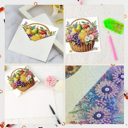6Pcs Bouquet DIY Diamond Painting Card Diamond Drawing Card for Adults Beginners