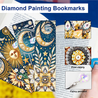 4Pcs Special Shape Dragonfly DIY Bookmarks Diamond Painting Kits for Book Lovers