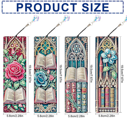 4Pcs Special Shape Dragonfly DIY Bookmarks Diamond Painting Kits for Book Lovers