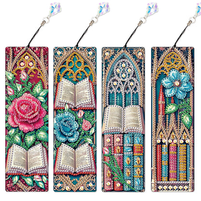 4Pcs Special Shape Dragonfly DIY Bookmarks Diamond Painting Kits for Book Lovers