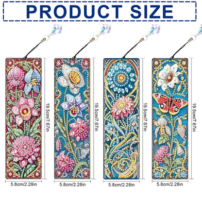 4Pcs Special Shape Dragonfly DIY Bookmarks Diamond Painting Kits for Book Lovers