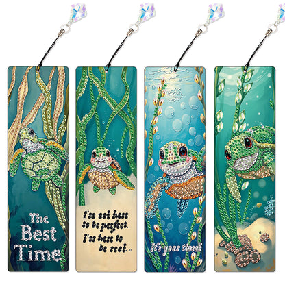 4Pcs Special Shape Dragonfly DIY Bookmarks Diamond Painting Kits for Book Lovers