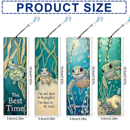 4Pcs Special Shape Dragonfly DIY Bookmarks Diamond Painting Kits for Book Lovers