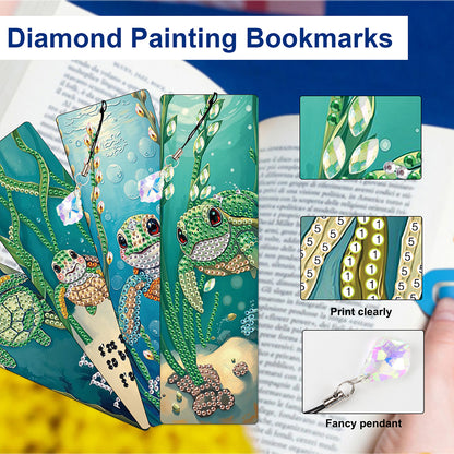 4Pcs Special Shape Dragonfly DIY Bookmarks Diamond Painting Kits for Book Lovers