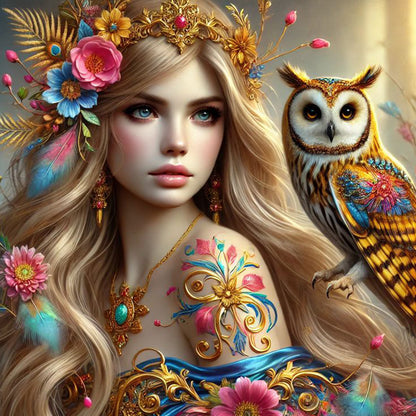 Beauty And Animals - Full Round Drill Diamond Painting 40*40CM