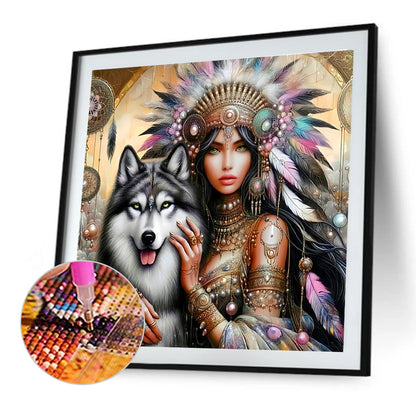 Beauty And Animals - Full Round Drill Diamond Painting 40*40CM