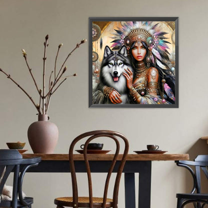 Beauty And Animals - Full Round Drill Diamond Painting 40*40CM