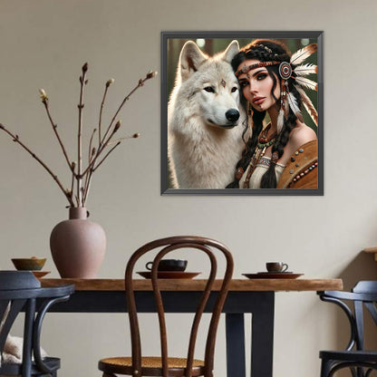 Beauty And Animals - Full Round Drill Diamond Painting 40*40CM