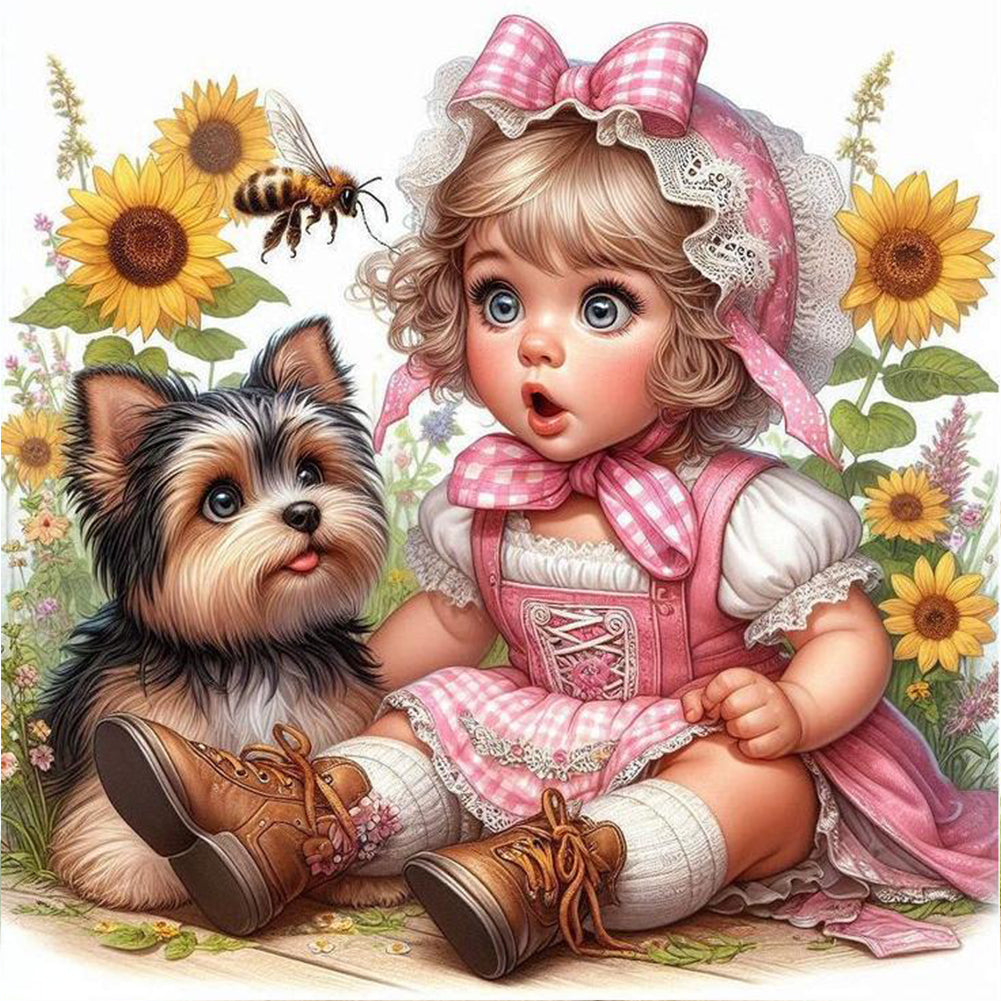 Cute Child - Full Round Drill Diamond Painting 40*40CM