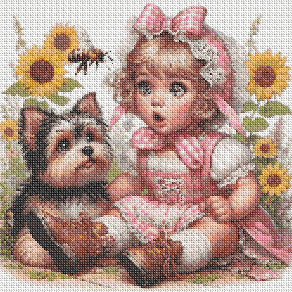 Cute Child - Full Round Drill Diamond Painting 40*40CM