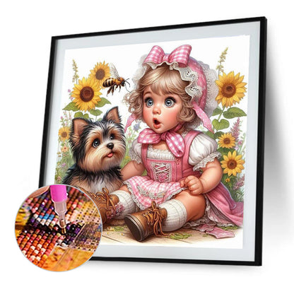 Cute Child - Full Round Drill Diamond Painting 40*40CM