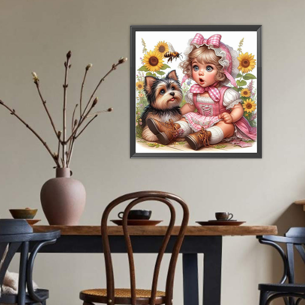 Cute Child - Full Round Drill Diamond Painting 40*40CM