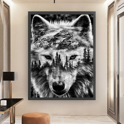 Silhouette-Wolf Head - 11CT Stamped Cross Stitch 50*65CM