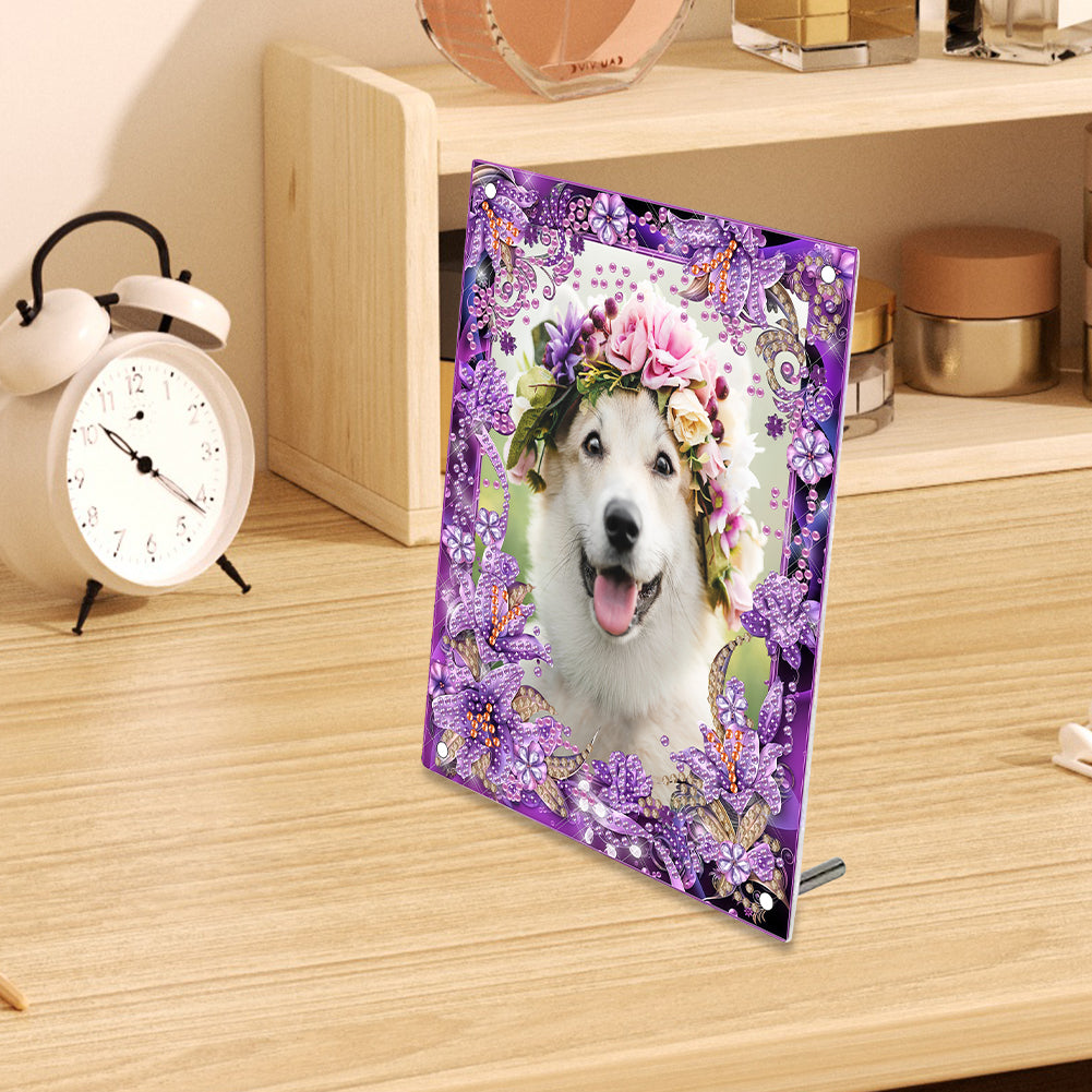 Special Shape Flower Table Top Diamond Painting Frame Kits for Home Office Decor
