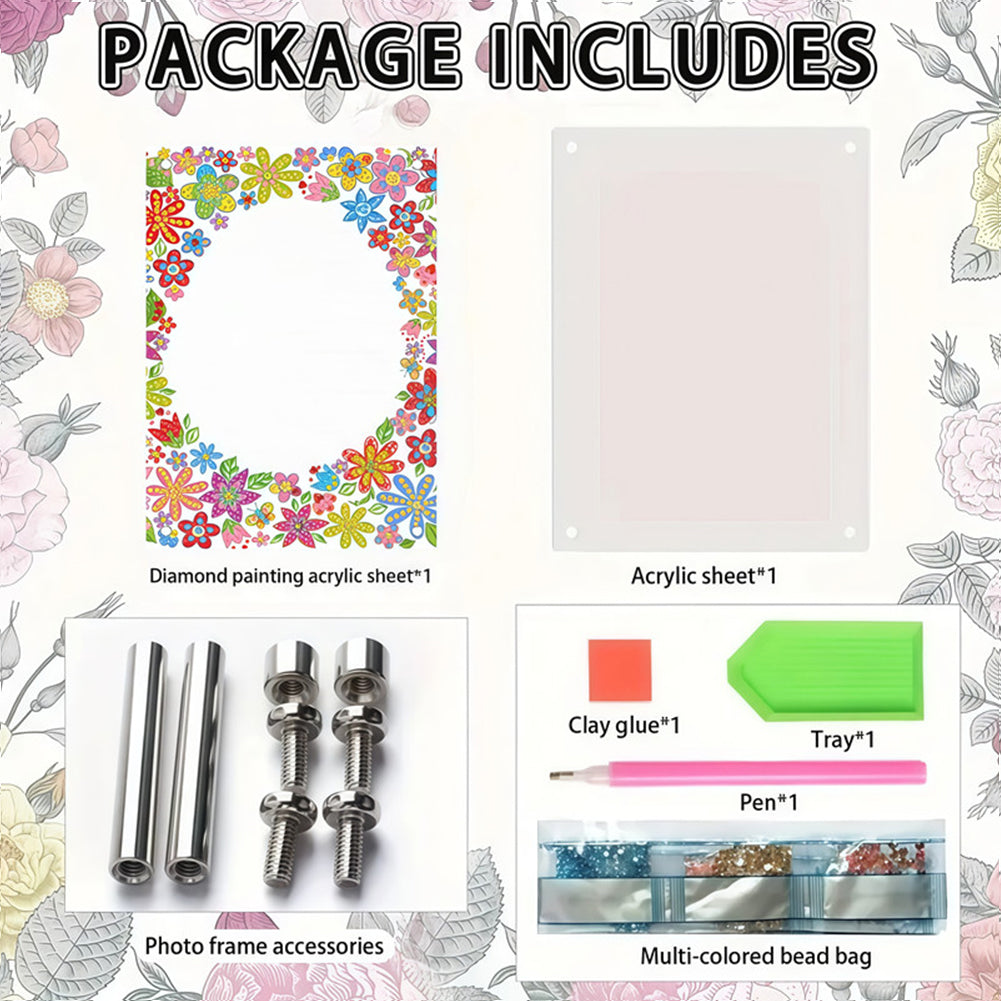 Special Shape Flower Table Top Diamond Painting Frame Kits for Home Office Decor