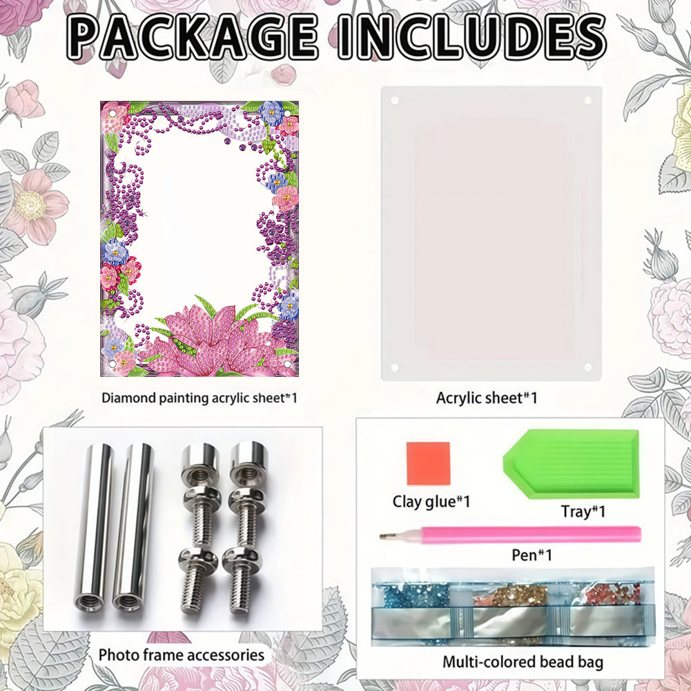 Special Shape Flower Table Top Diamond Painting Frame Kits for Home Office Decor