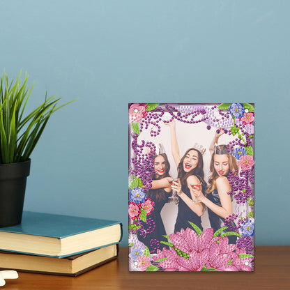 Special Shape Flower Table Top Diamond Painting Frame Kits for Home Office Decor